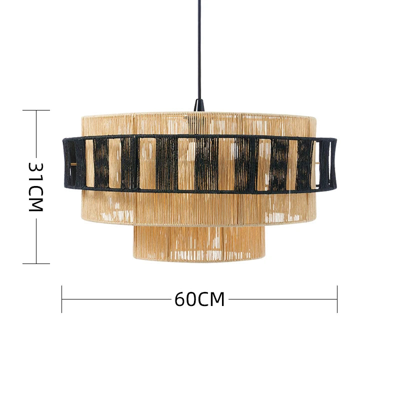 Rattan - Candy Pendelleuchte aus Hanfseil