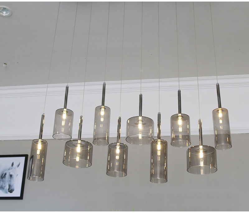 Italienische - Design-Pendelleuchte mit Glasschirmen