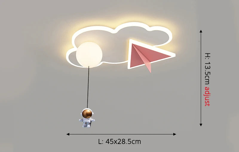 Astronaut - Kinderzimmer-Deckenleuchte Astronaut & Wolken
