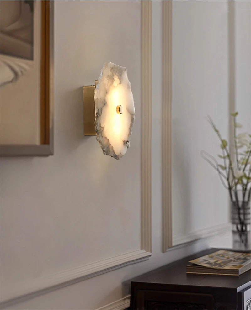 Spanische - Alabaster-Wandleuchte mit Kupferelementen