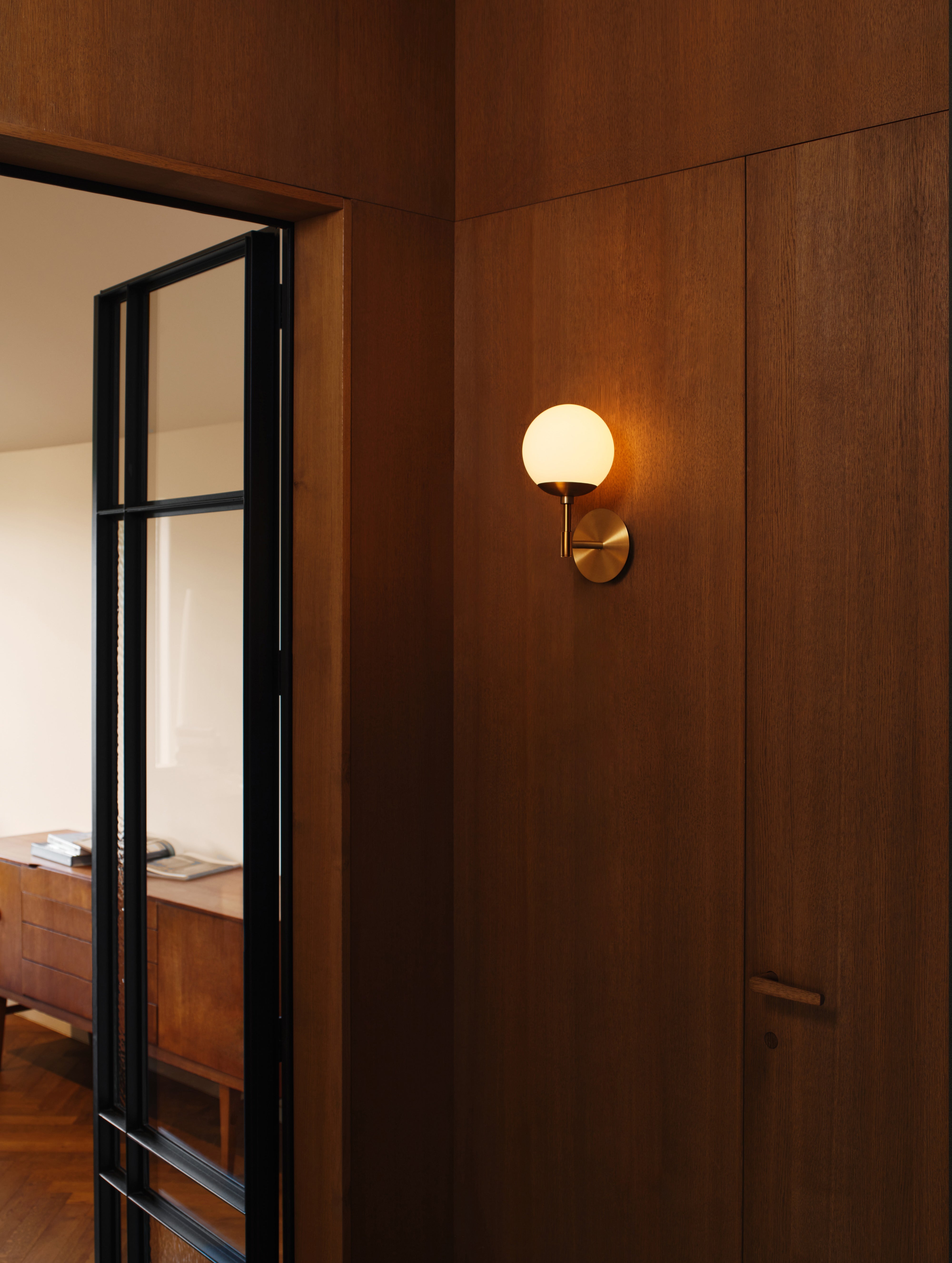 Metall/Glas - Designer-Wandleuchte, Metall/Glas