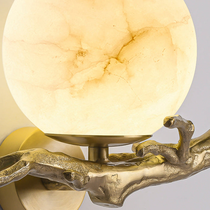 Lateralis - Wandleuchte aus Kupfer und Marmor