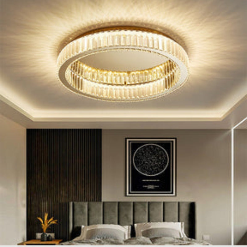 Halona - Runde Kristall LED-Deckenleuchte für Wohnzimmer &