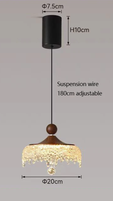 WalnoDrop - Pendelleuchte in Walnussfarbe mit 3