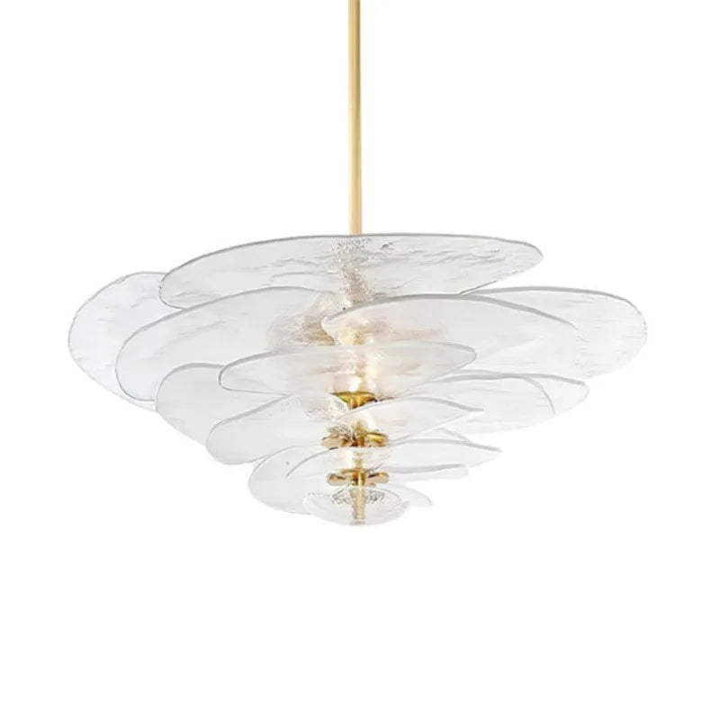 Claria - Lotusblatt-Kronleuchter aus Glas