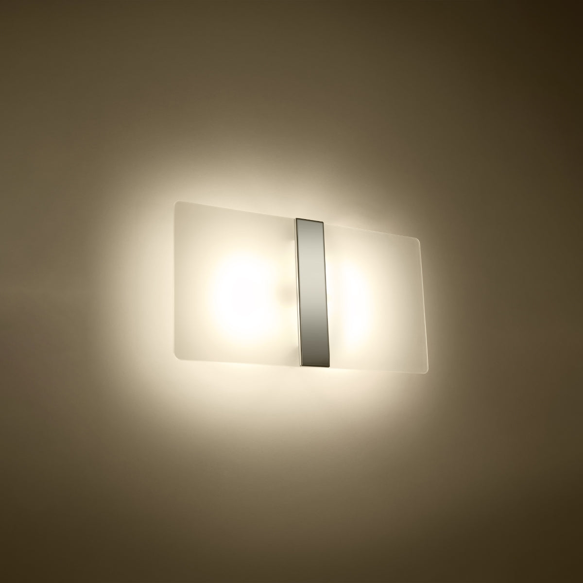 AZALIA - Wandleuchte, weiß/chrom, aus Glas und Stahl