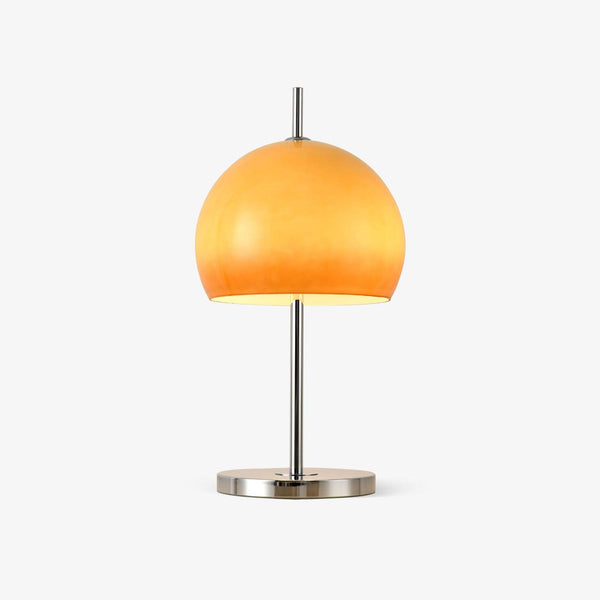 Lino - Bauhaus-Pilz-Tischleuchte mit bernsteinfarbenem