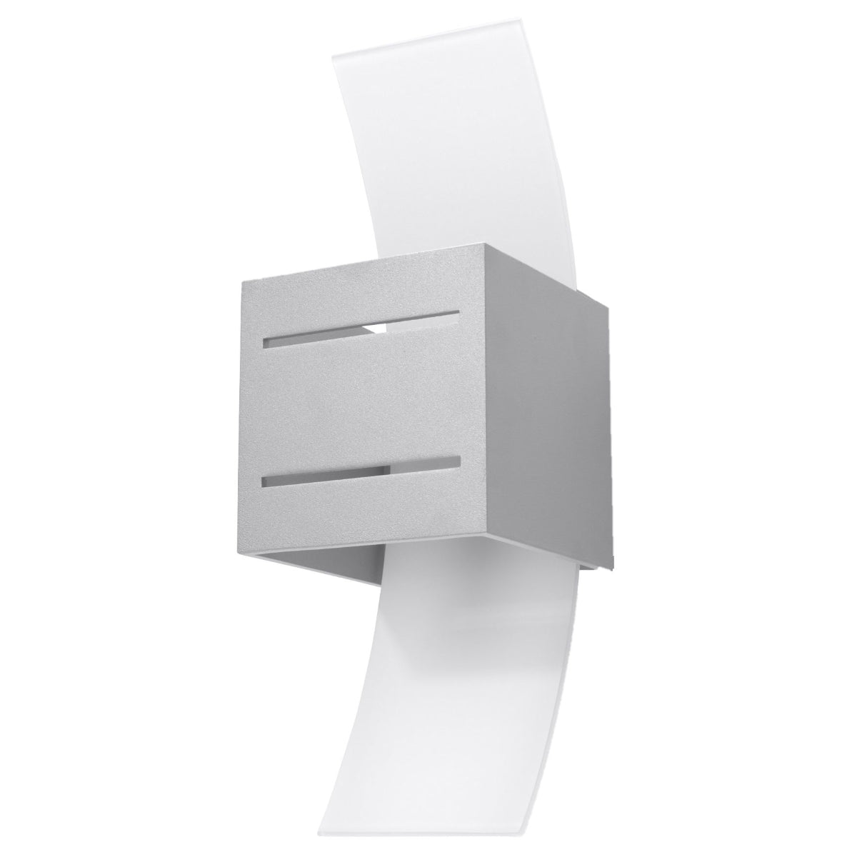 LORETO - Wandleuchte, graues Aluminium/mattiertes Glas