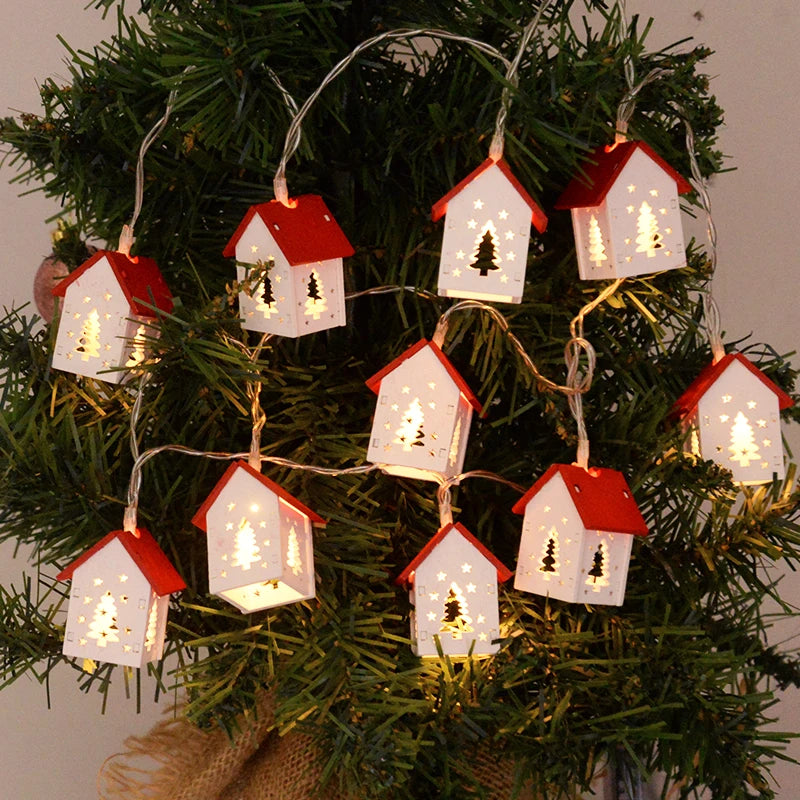 Weihnachtsdorf-Lichterkette - Holz, 2–3 m