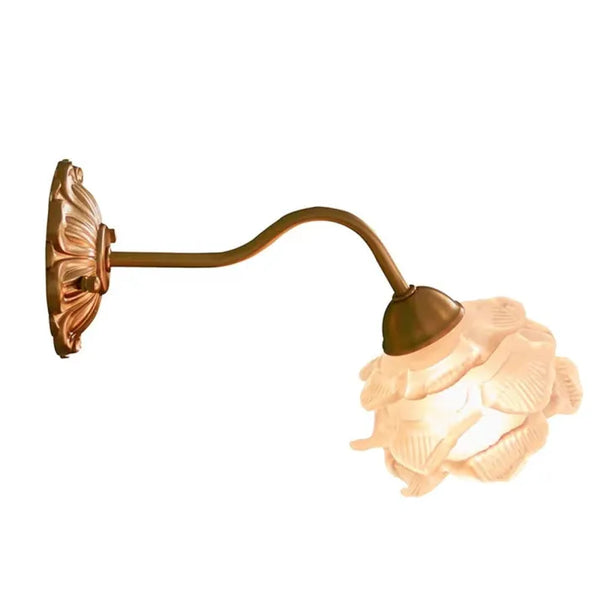 Wallix - Vintage-Wandleuchte aus Kupfer mit Glasblüte