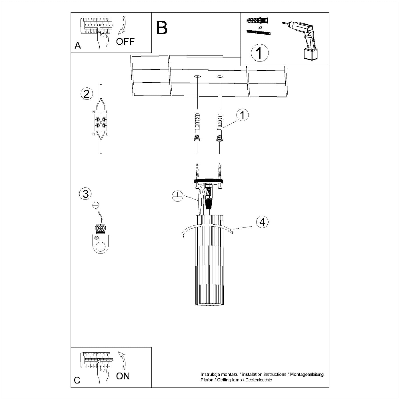Halona - Ockerrote Deckenleuchte, 20 cm (GU10), aus