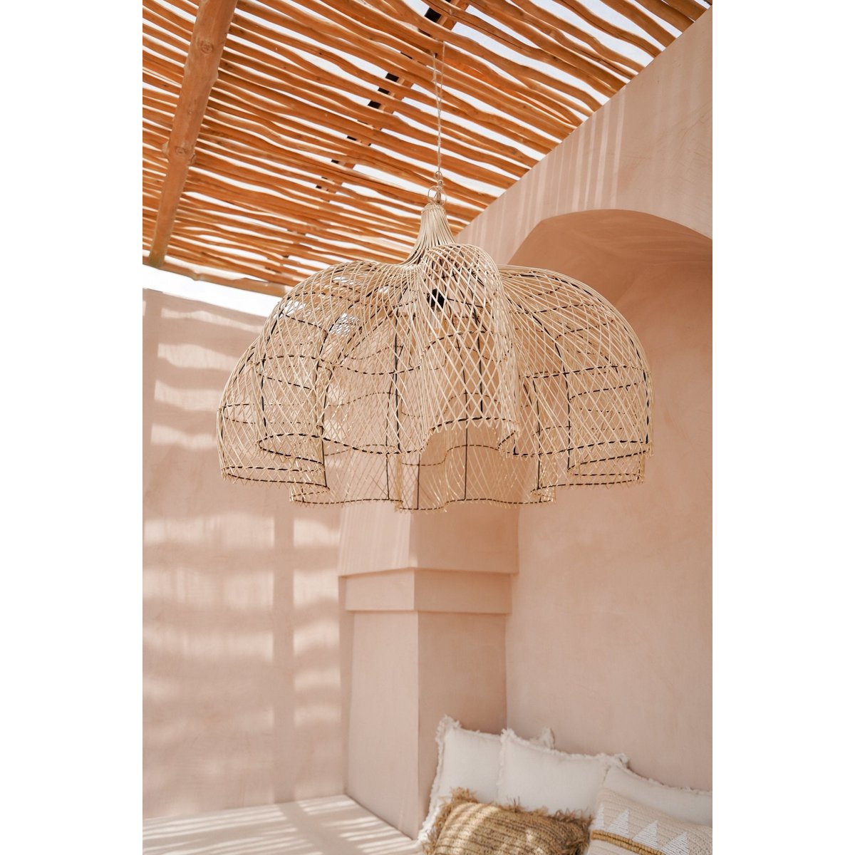 Hippie - Monkey - Bunga Rattan-Hängeleuchte 100 cm