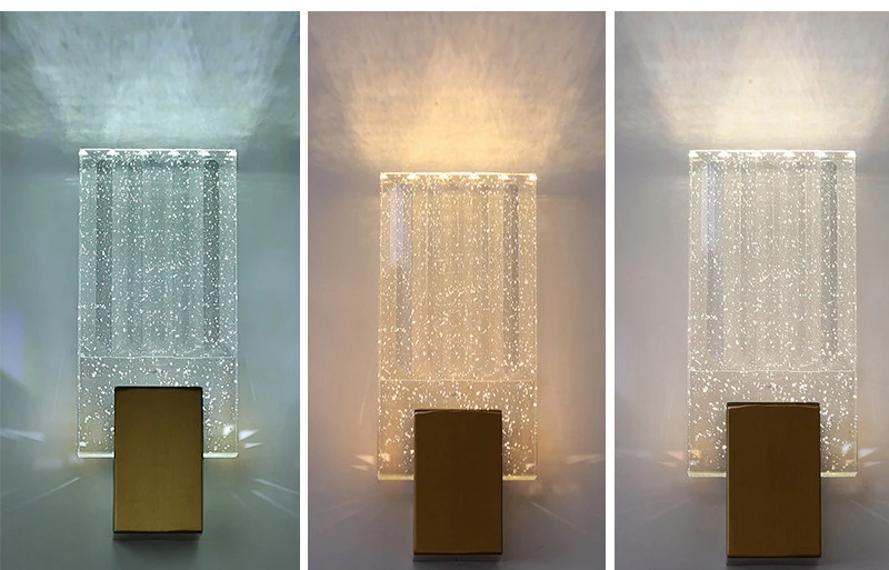 Wallix - Goldene LED-Wandleuchte mit Kristallblasen