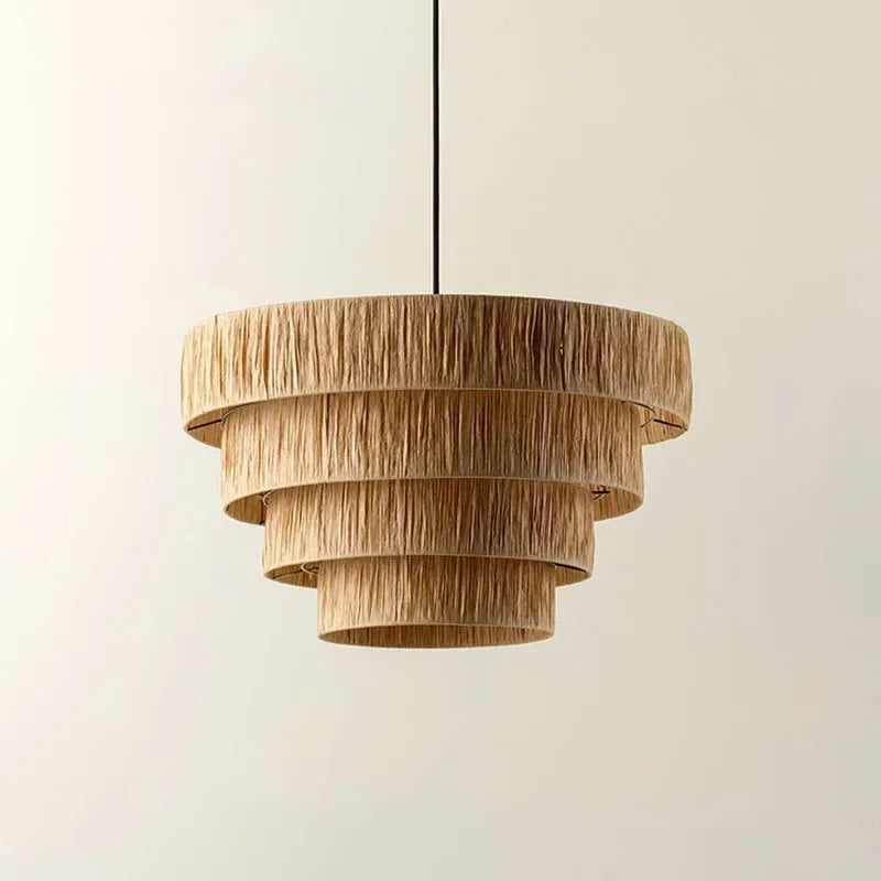 Stella - Rattan-Pendelleuchte E27 im japanischen