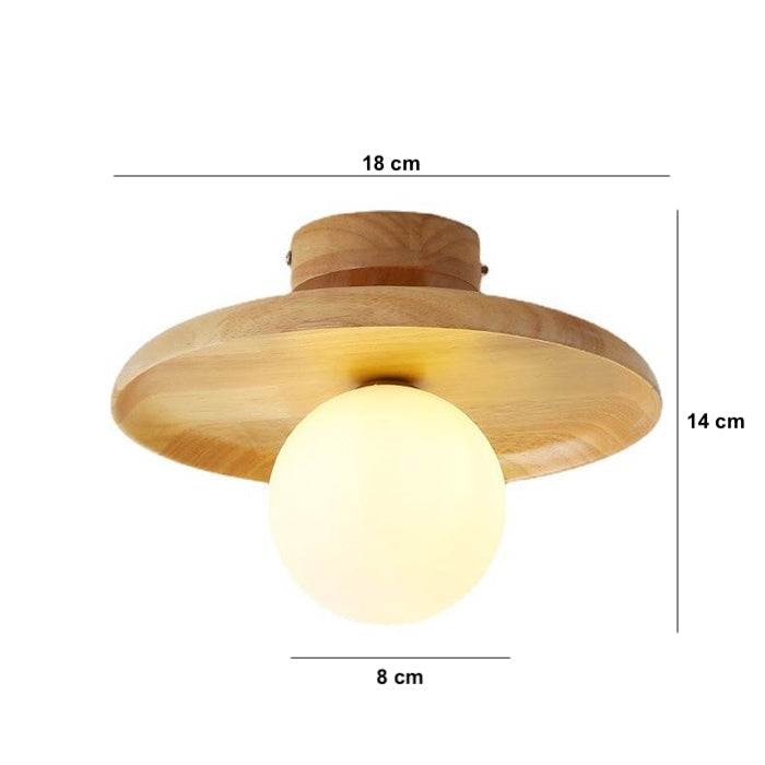 Japanische - Deckenlampe aus Holz & Eisen mit Acryl