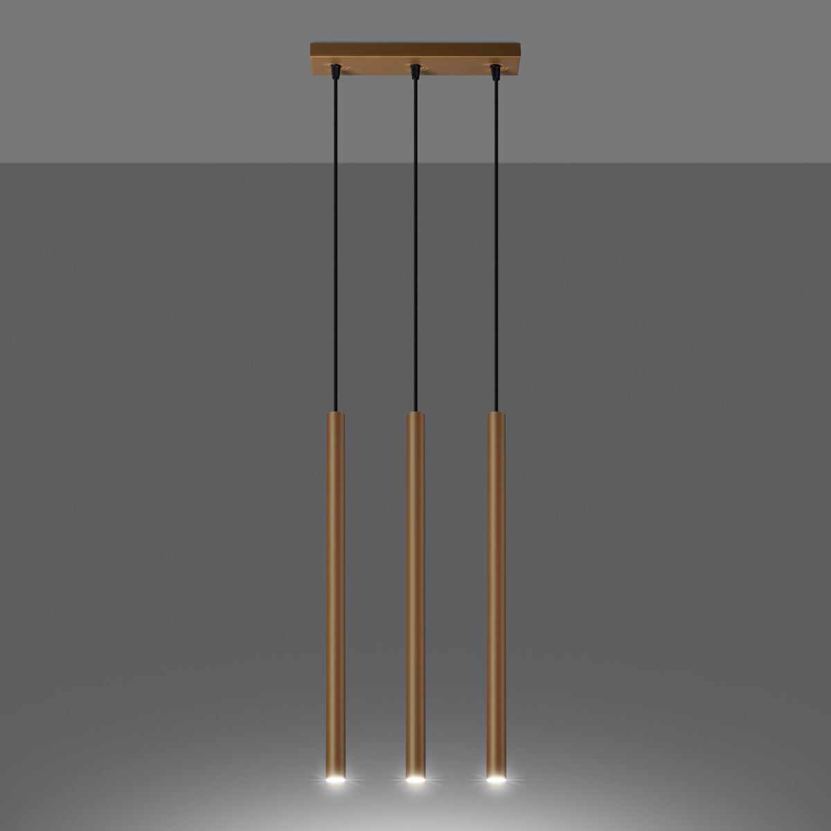Rondea - 3-flammige Pendelleuchte, goldfarben