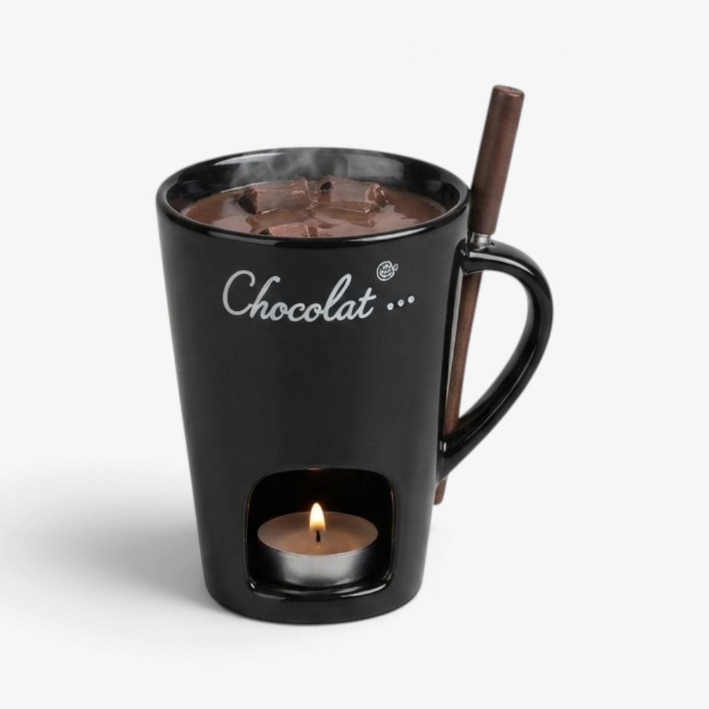 ChocoMelt - Keramischer Fonduebecher mit integrierter Kerzenhalterung