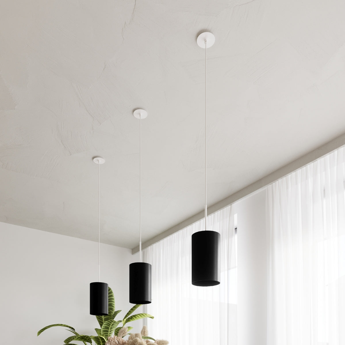 Stella - Kronleuchter 70 cm Schwarz aus Stahl, Glas und