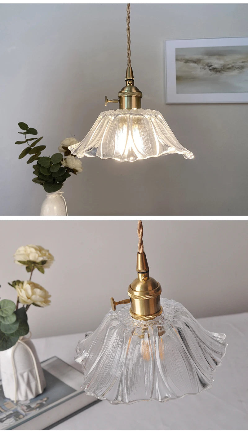 Celira - Art-Deco-Pendelleuchte aus Glas und Eisen