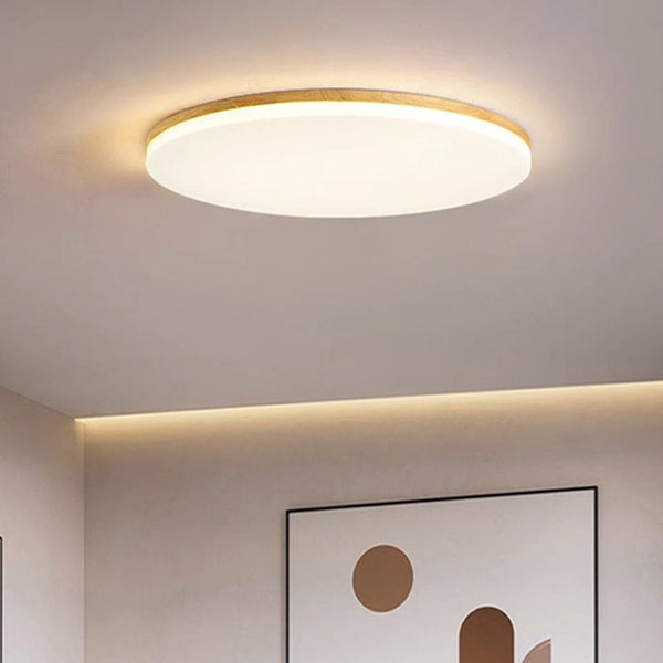 Rondea - Runde LED-Deckenleuchte aus Holz und Acryl