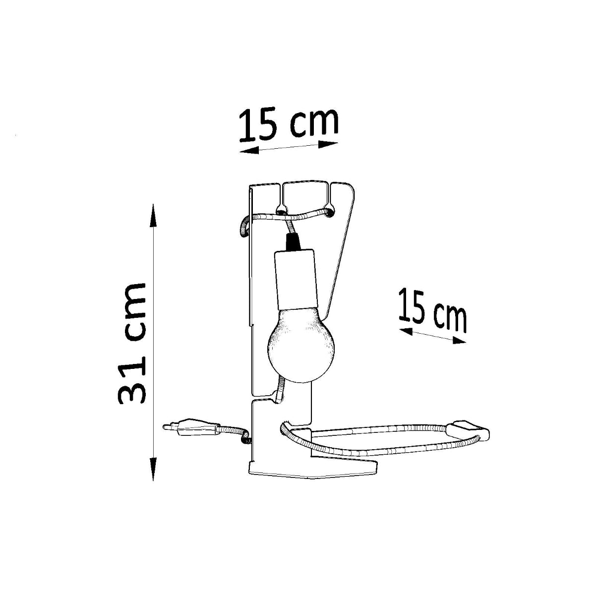 Mirela - Tischlampe schwarz mit Notiz- & Stifthalter