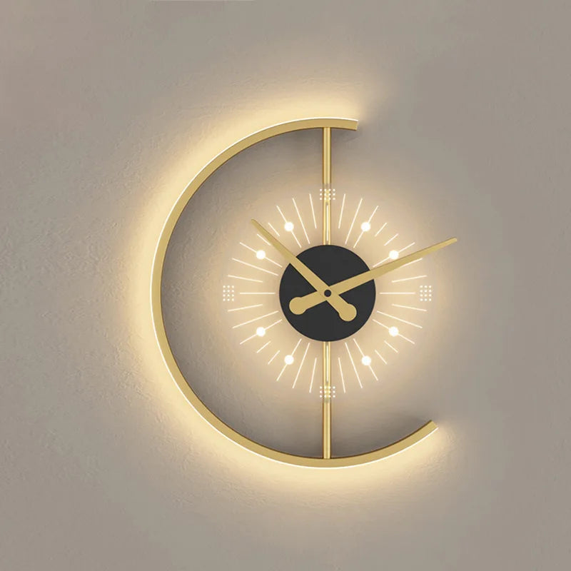 Glinto - LED-Wandleuchte im Uhrendesign mit E27-Fassung