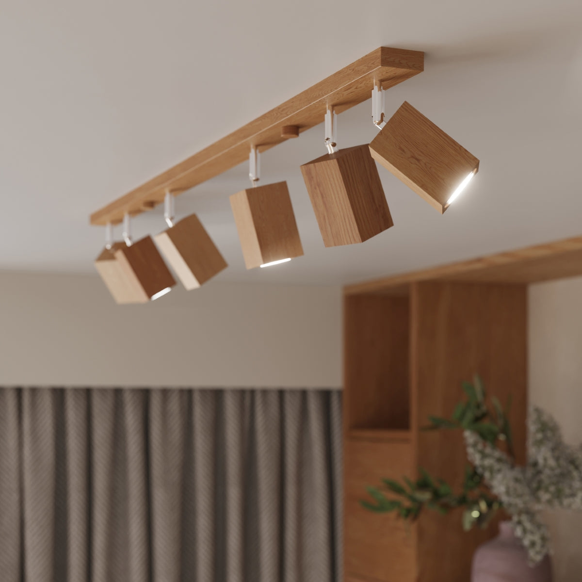 GU10 - 3-flammige Deckenleuchte, Eiche
