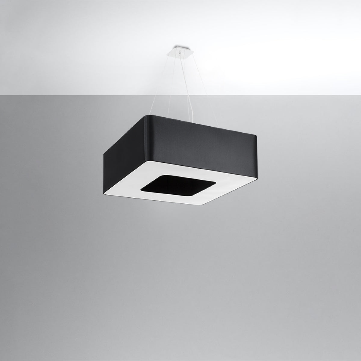 Quadratischer - Kronleuchter, schwarz, 60 × 60 cm