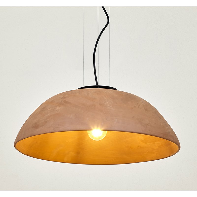 Luxcambra - Keramik-Pendelleuchte, 50 cm, Terrakotta-Optik