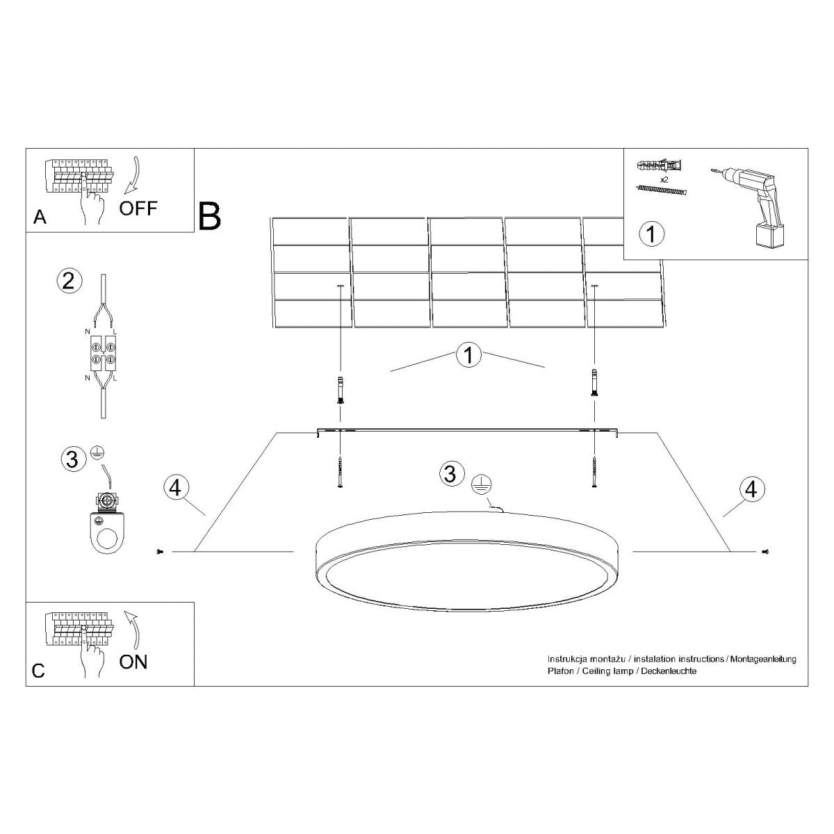 Celira - LED-Deckenleuchte Ø 30 cm, weiß
