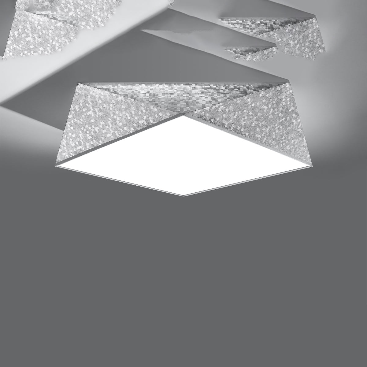 Hexa - 45 Silberne Deckenleuchte 45×45 cm
