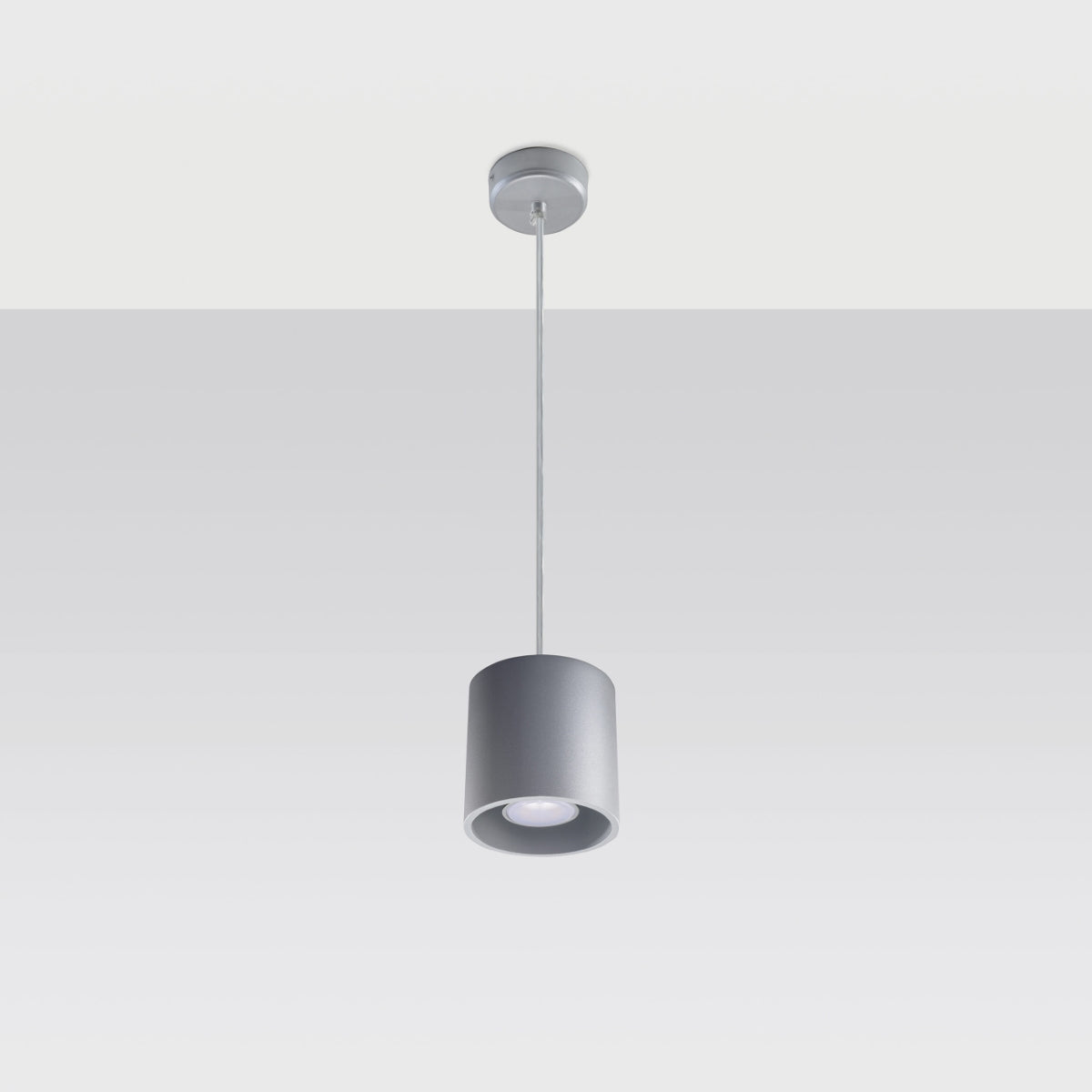 Orbis - 1 Pendelleuchte aus grauem Aluminium