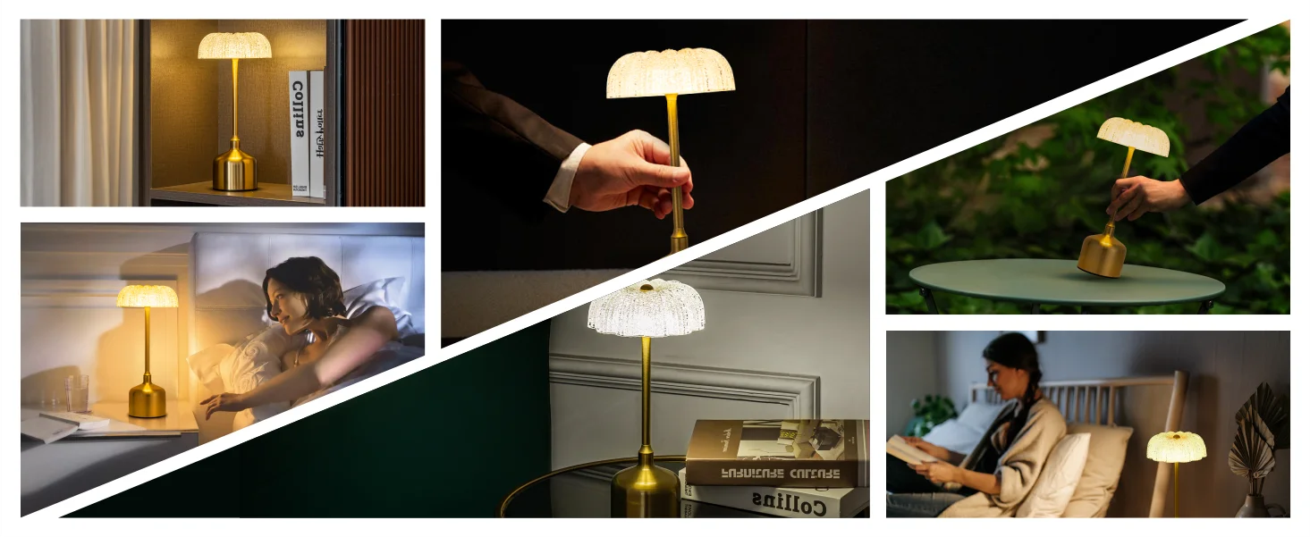 Lino - Kabellose Retro-LED-Tischleuchte mit 3000-mAh-Akku