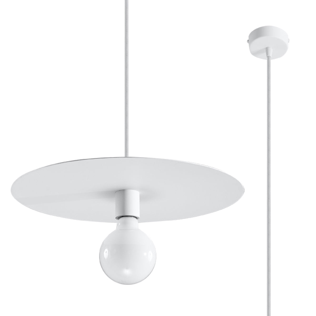 Zenita - Weiße Pendelleuchte, 40 cm Designschirm mit