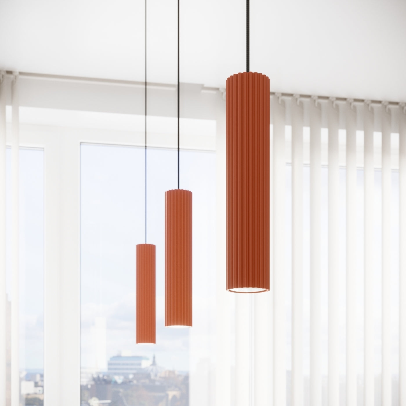 Stella - Pendelleuchte in Ockerrot (GU10) aus Aluminium
