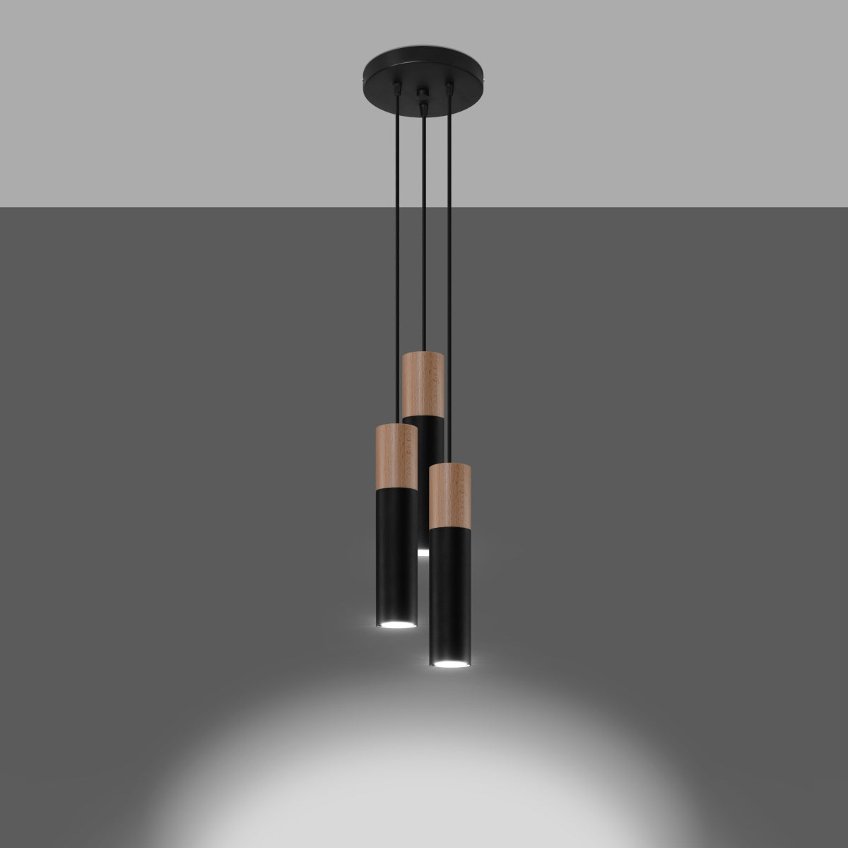 Nimbus - 3-flammige Pendelleuchte, schwarz