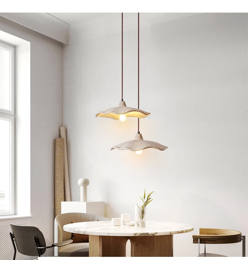 Japandi - Pendelleuchte aus Holz, E27-Fassung, mit