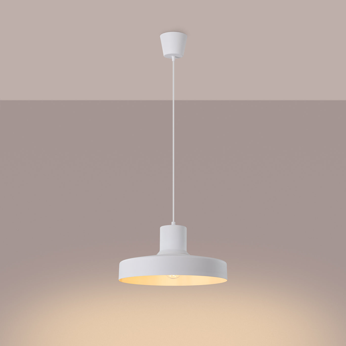 Orbita - Weiße Pendelleuchte, 35 cm, Retro-Stil