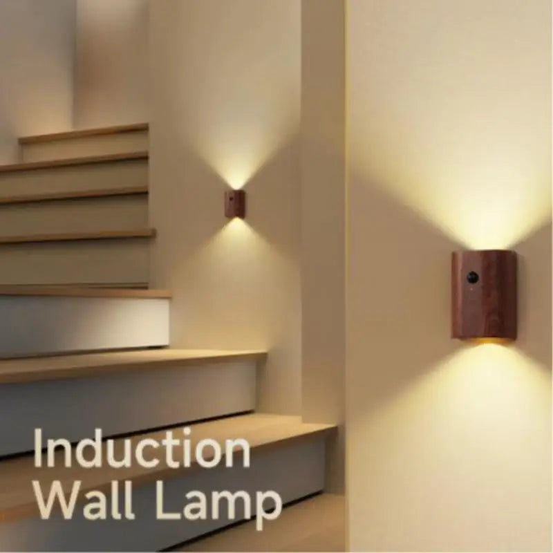 LumiHout - Wandlampe Holz mit Bewegungsmelder, Up & Down LED