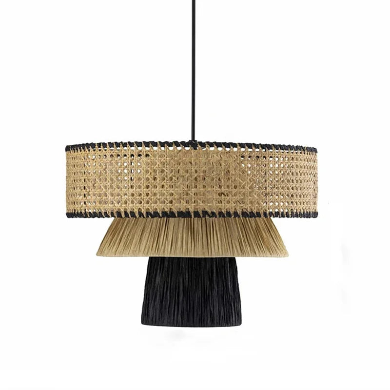 Stella - Rattan-Pendelleuchte E27 im japanischen