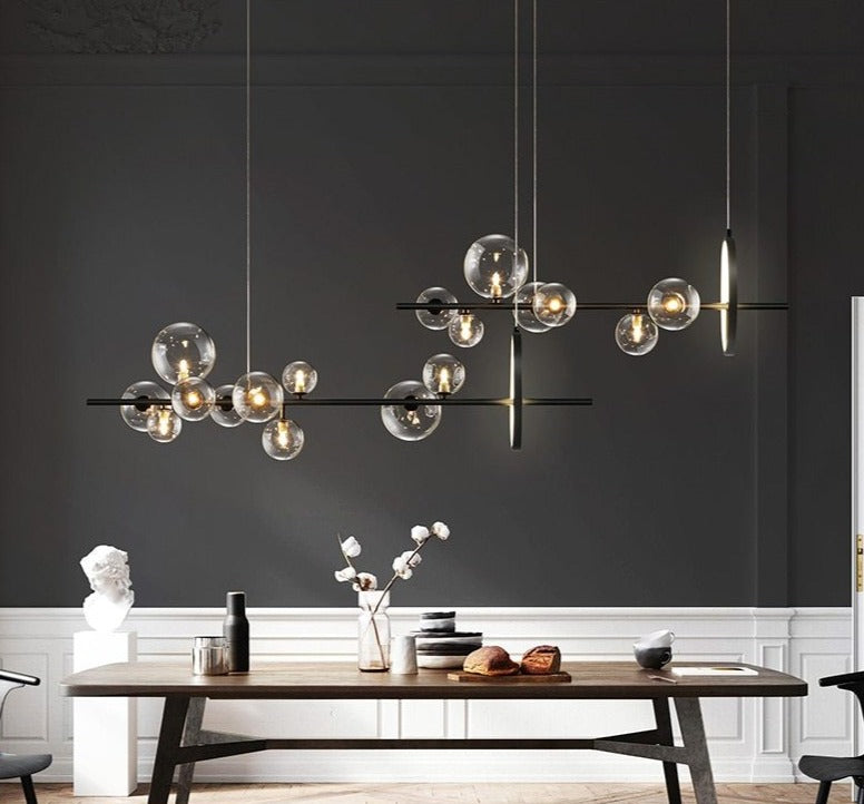 Aurela - Glas Hängeleuchte Kugeldesign 90–120 cm