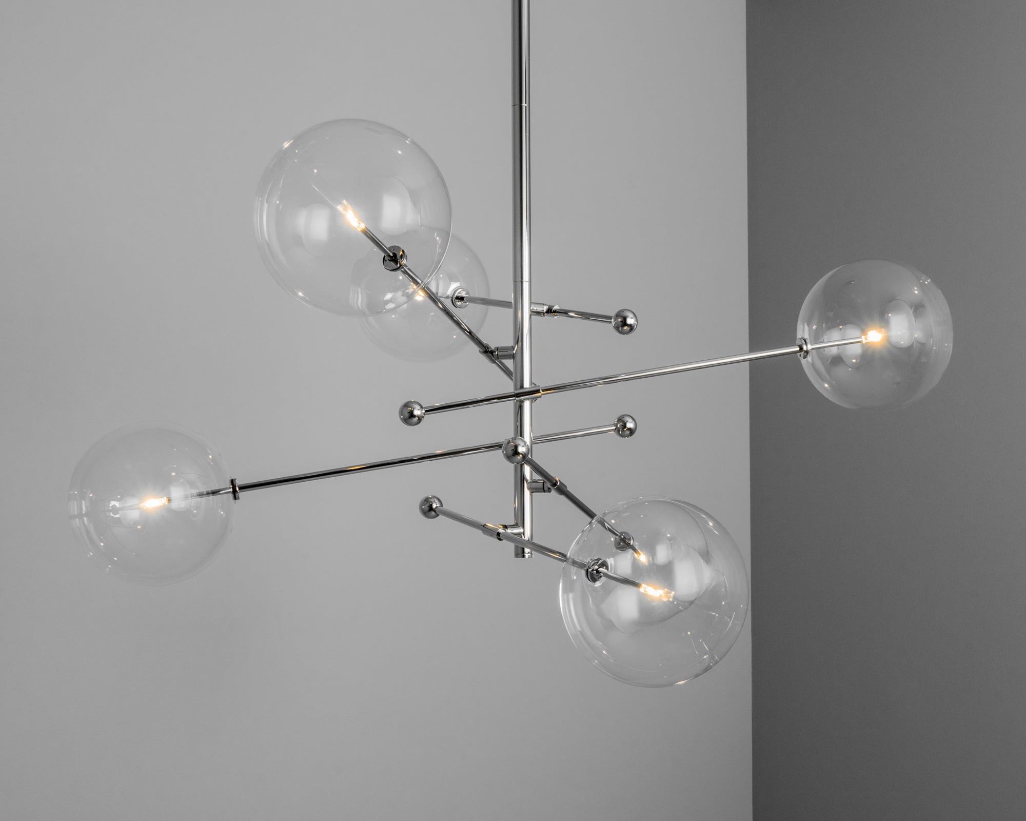 Claria - Designer-Kronleuchter mit 6 Armen, Metall/Glas
