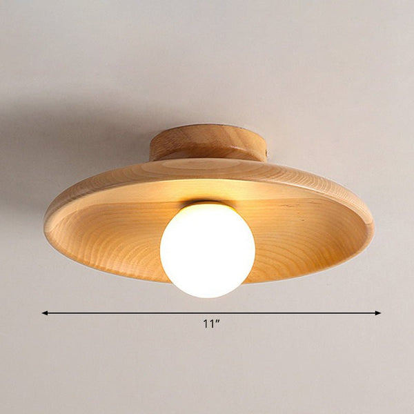 Flache - Deckenleuchte in Schalenform aus Holz
