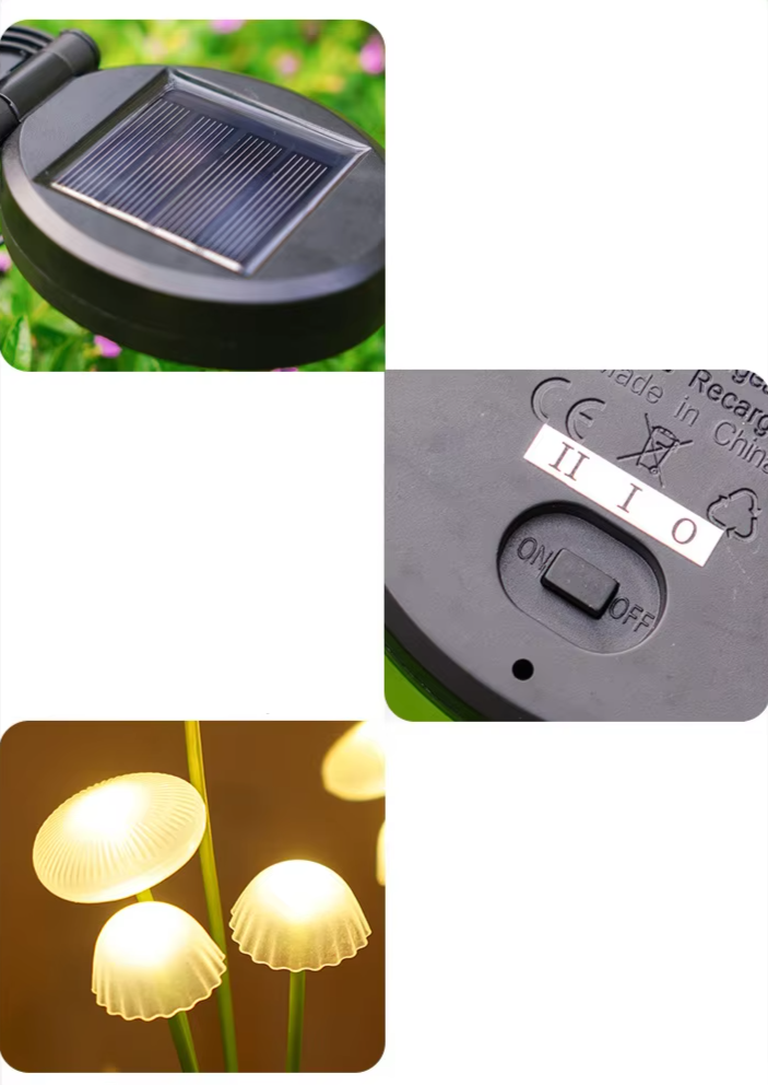Helio - Solarbetriebene LED-Pilzlampe mit Dämmerungssensor