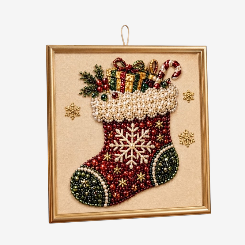 Perlevika – Gerahmtes Weihnachts-Diamantmalerei-Set