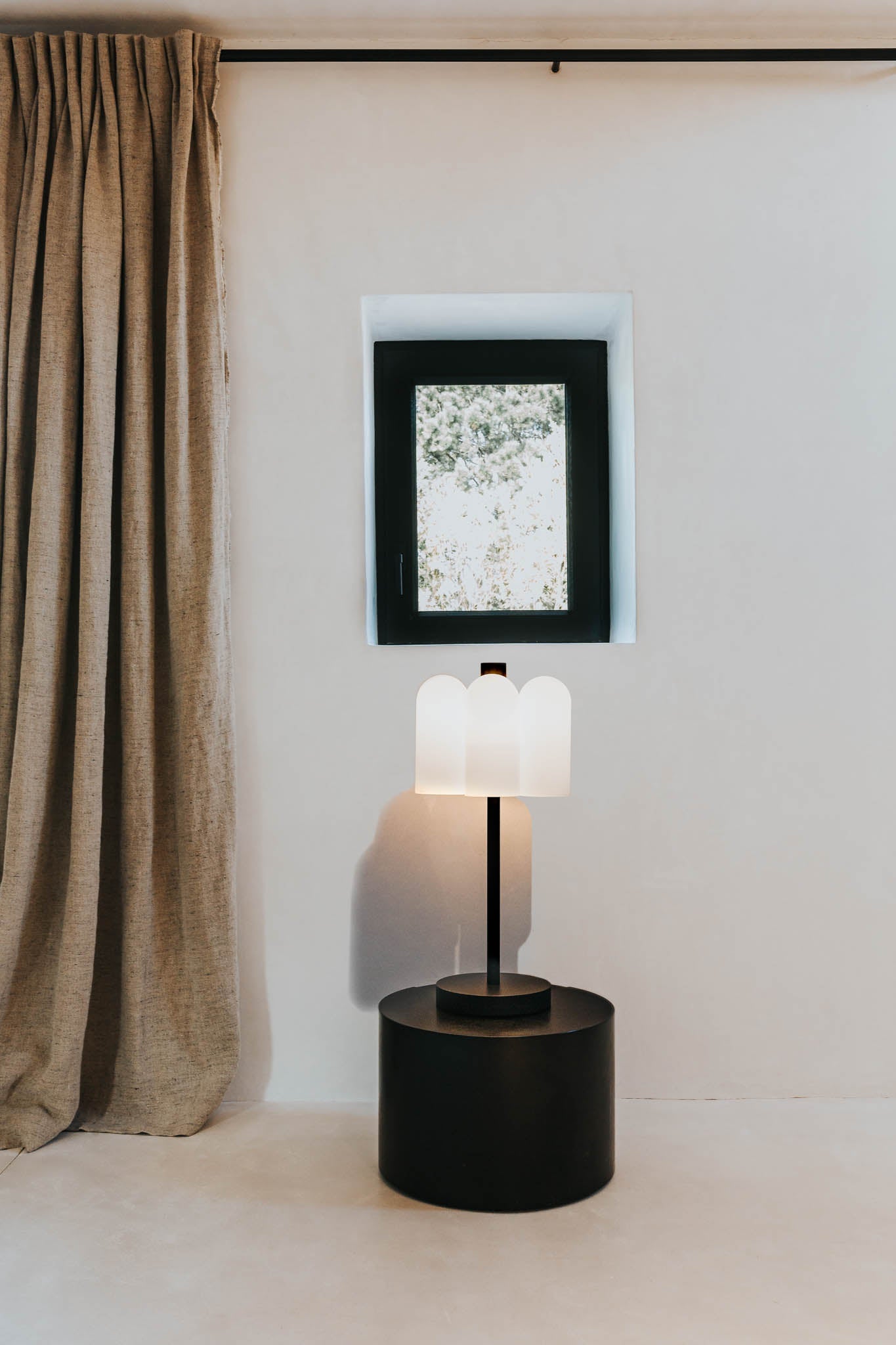 Metall/Glas - Designer-Tischleuchte, Metall/Glas