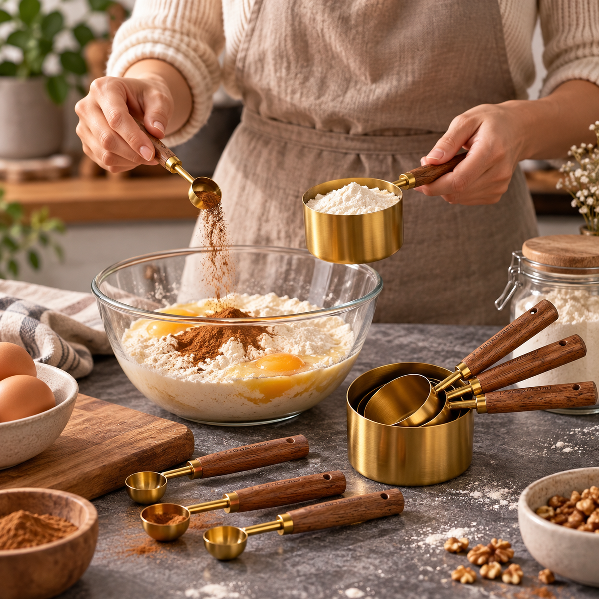 MeasureCraft – Messlöffelset aus Edelstahl mit Holzgriff