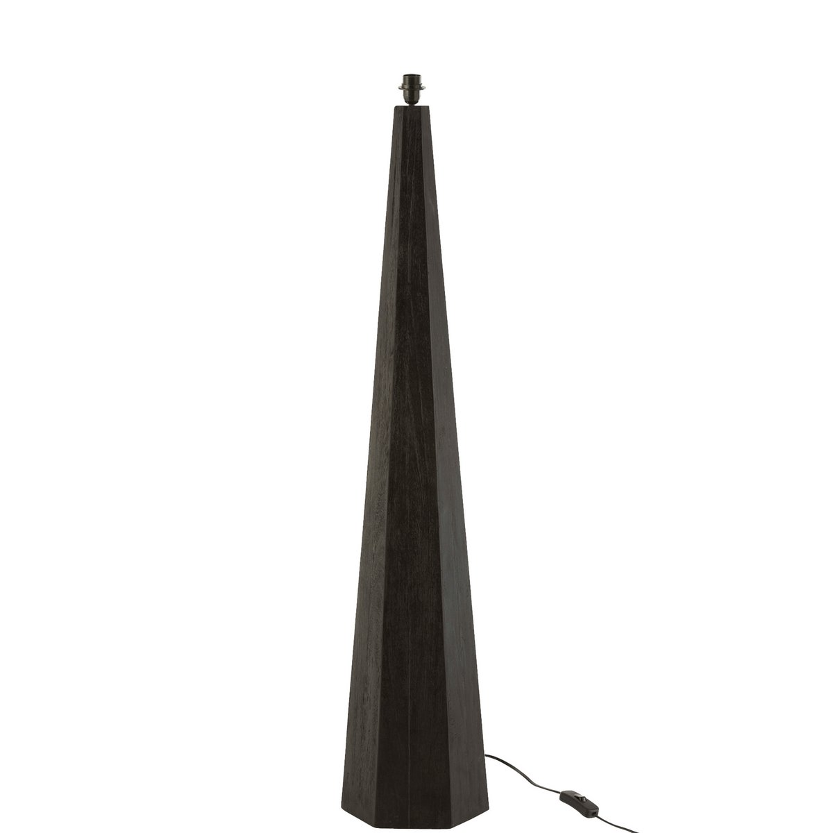 J-Line - achteckiger Lampenfuß aus Holz in Schwarz