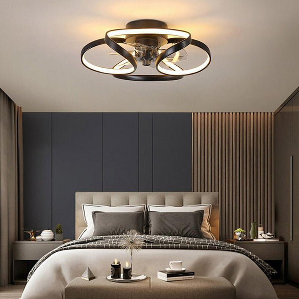 Solara - LED-Deckenleuchte in Blumenform mit Ventilator