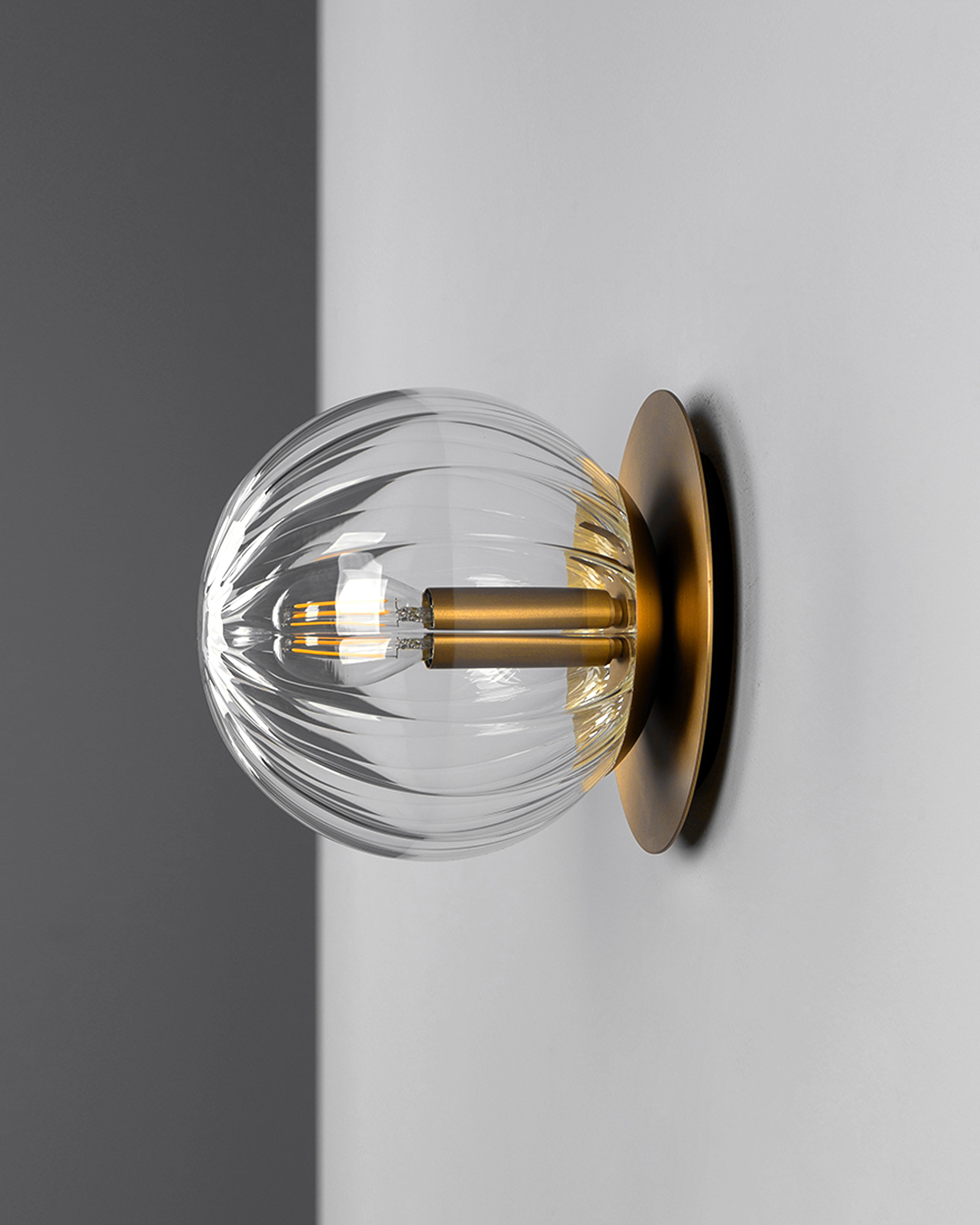 Metall/Glas - Designer-Wandleuchte, Metall/Glas
